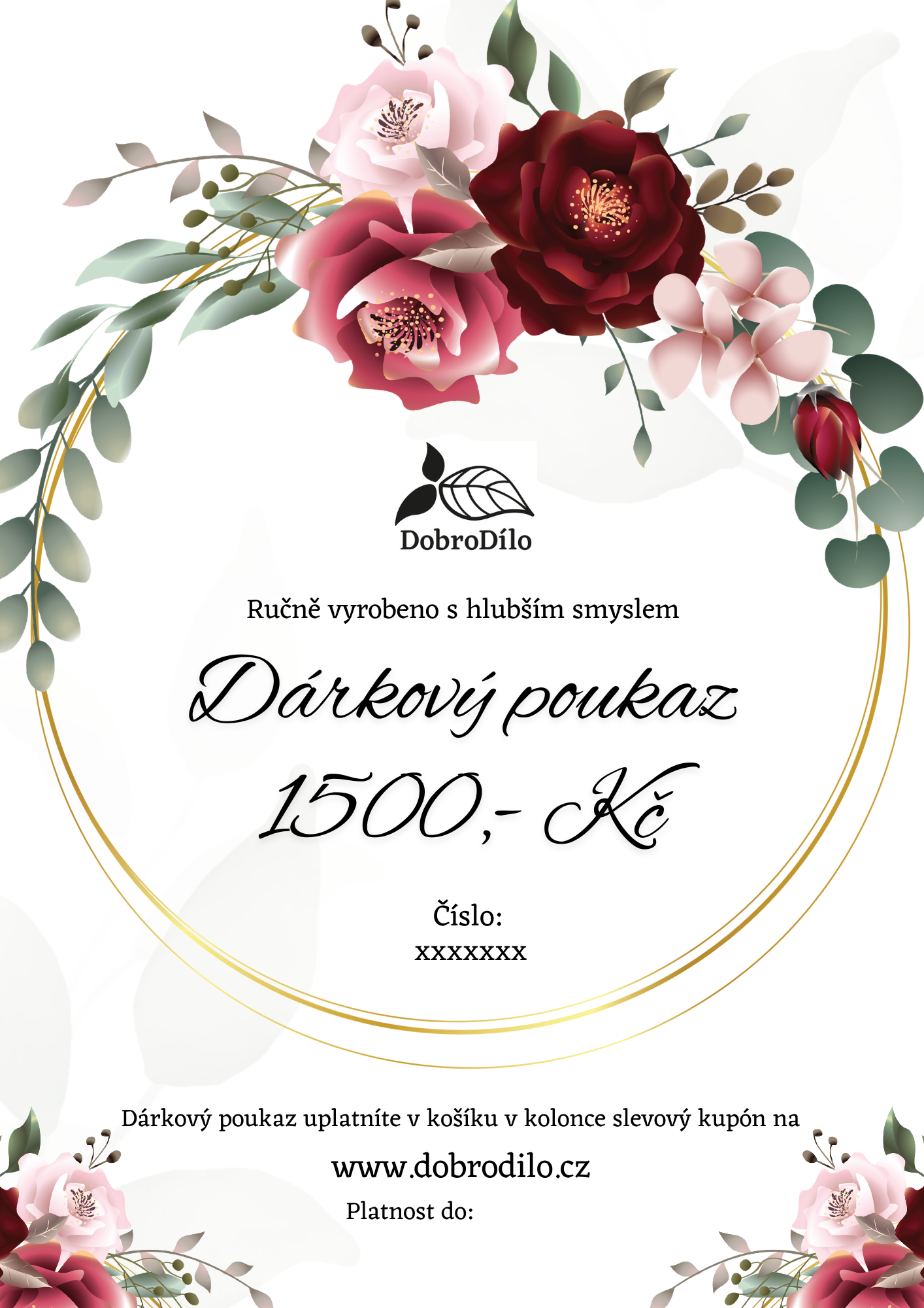 Dárkový poukaz cena: 1500